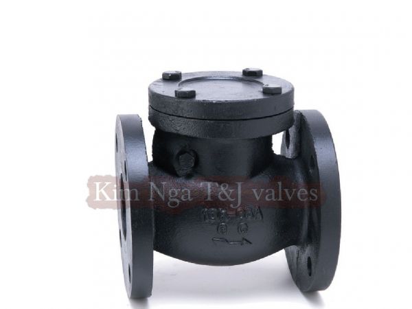 Van 1 chiều lá lật gang mặt bích 10k