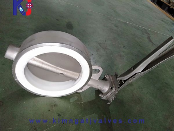 Van bướm inox teplon tay gạt