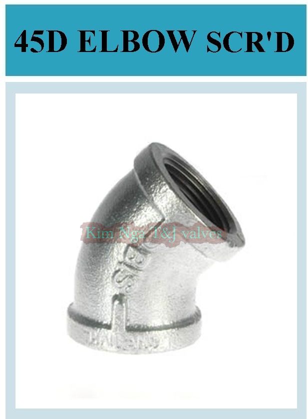 Lơi 45 độ ren gang mạ kẽm